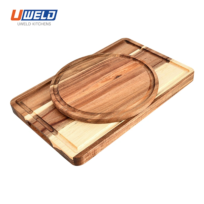 Uweld Kitchens   Acacia Wood Cutting Board Set 2pcs Chopping Board