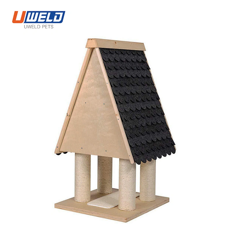 Uweld Large Solid Wood Enclosed Pet House Cat House