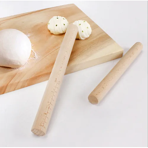 Uweld Kitchens Natural Solid Wood Rolling Pin  Beech Wood Black walnut