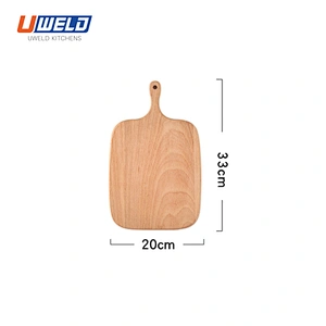 Uweld Kitchens Natural Solid Wood Serving Plate Steak Board Pizza Board Cutting Board  Butcher Block  Beech Wood Black walnut
