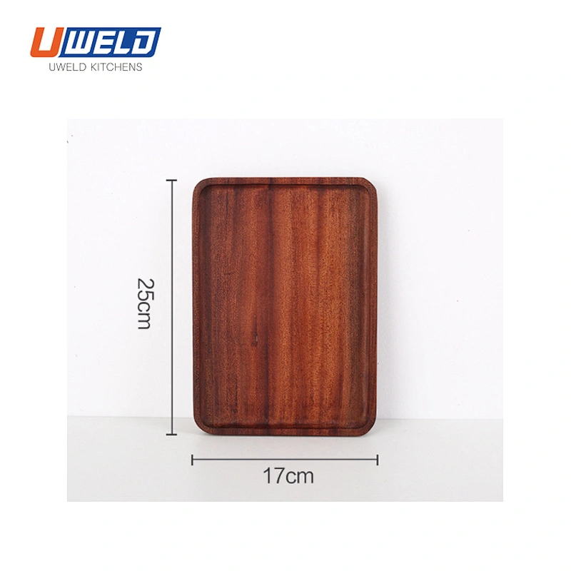 Uweld Kitchens Natural Solid Wood Serving Plate Steak Board Pizza Board Cutting Board  Butcher Block  Beech Wood Black walnut