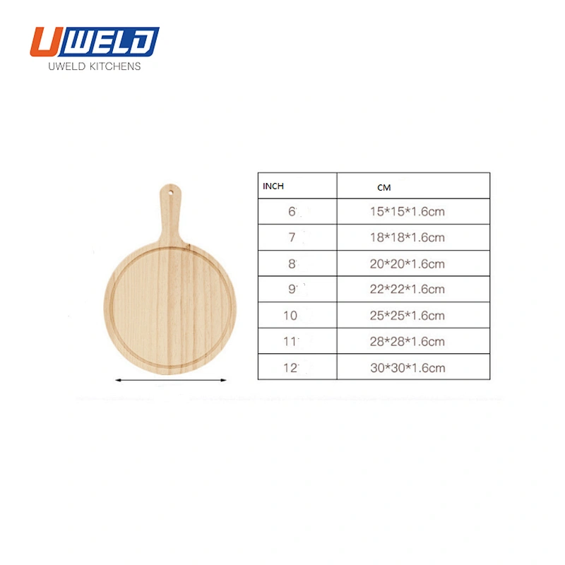 Uweld Kitchens Natural Solid Wood Pizza Serving Plate Wooden Steak Board Pine Wood Black Walnut Serving Trays