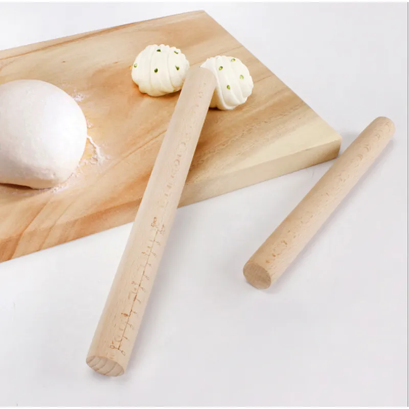 Uweld Kitchens Natural Solid Wood Rolling Pin  Beech Wood Black walnut