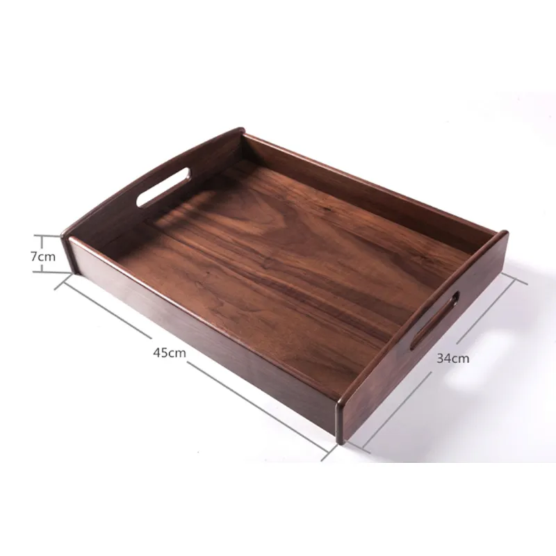 Uweld Kitchens Natural Solid Wood Pizza Serving Plate Wood Serving Trays Black Walnut Serving Plates