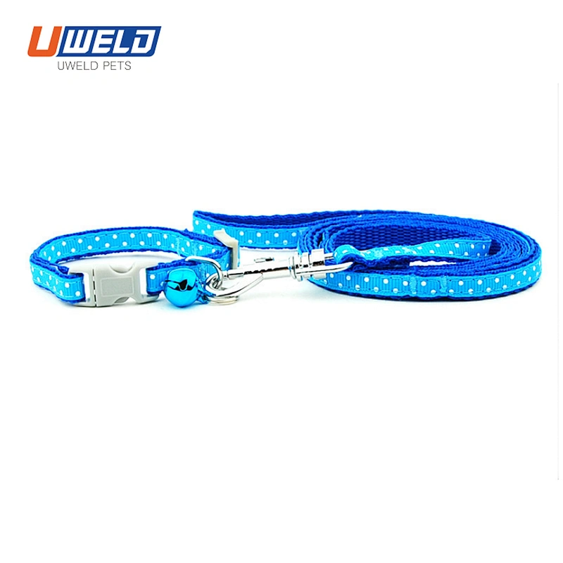 Uweld Bell Collar Polka Dot Print Pet Leash