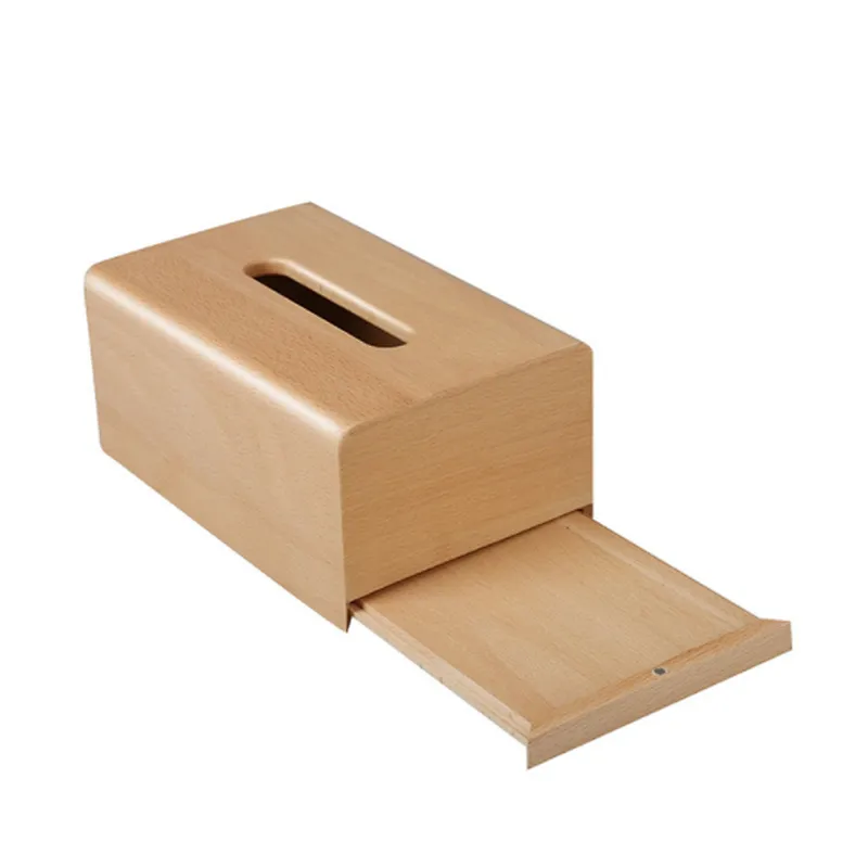 Uweld Kitchens Natural Solid Wood Napkin Holder Gift Box Treasure Chest   Beech Wood Black walnut