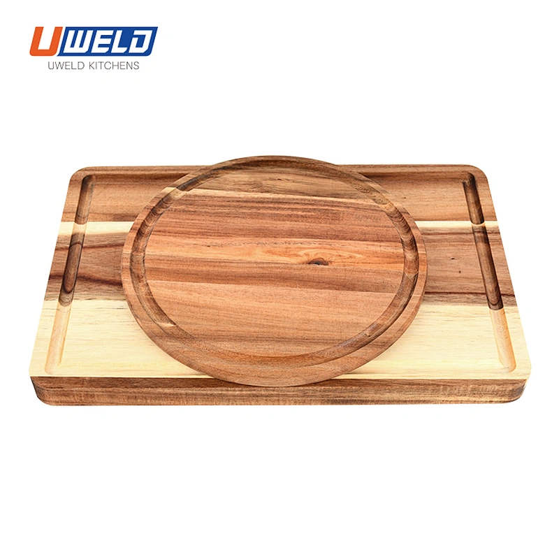 Uweld Kitchens   Acacia Wood Cutting Board Set 2pcs Chopping Board