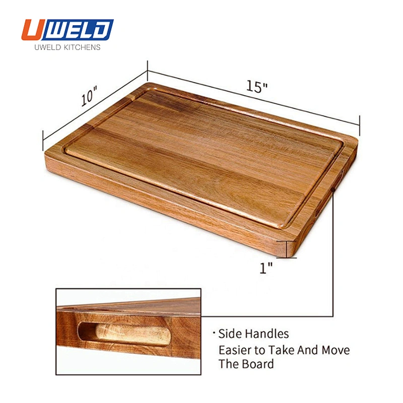 Uweld Kitchens Acacia Wood Cutting Board Natural Solid Wood  Butcher Block End  Face Edge Grain Chopping Board