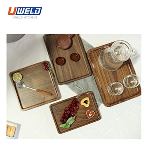 Uweld Kitchens Natural Solid Wood Serving Plate Wood Cheese Cutting Board Bread Board Steak Board