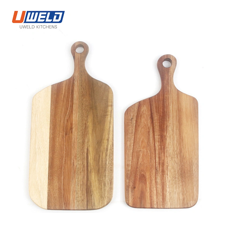 Uweld Kitchens Natural Solid Wood Serving Plate Wood Cheese Cutting Board Bread Board Acacia Wood Steak Board