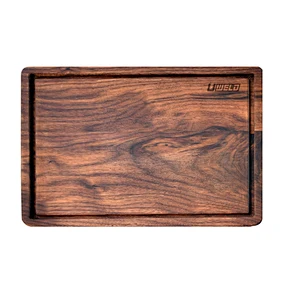 Uweld Kitchens Customized Large Chopping Board Walnut Wood Personalized Cutting Board Juice Groove  Carving Board  16*12
