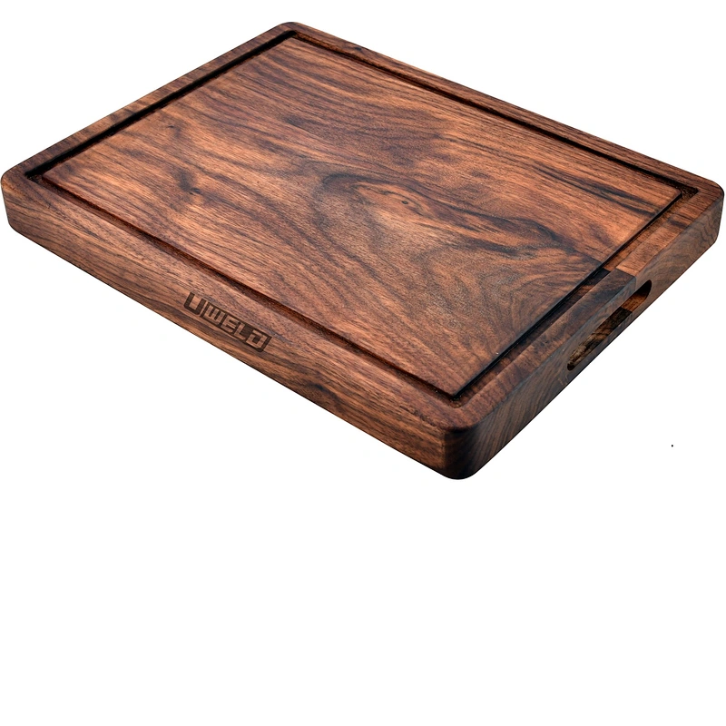 Uweld Kitchens Large Walnut Wood Cutting Board Juice Groove Black Walnut Cutting Board  Butcher Block 16*12