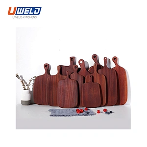Uweld Kitchens Natural Solid Wood Serving Plate Steak Board Pizza Board Cutting Board  Butcher Block  Beech Wood Black walnut