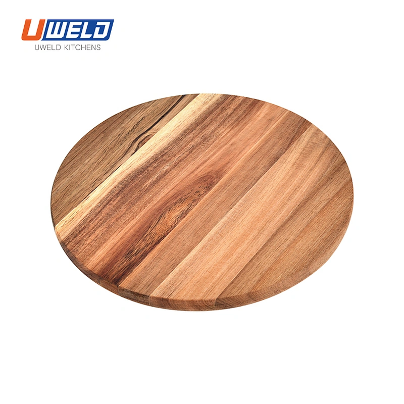 Uweld Kitchens Round Acacia Wood Cutting Board Large Chopping Board