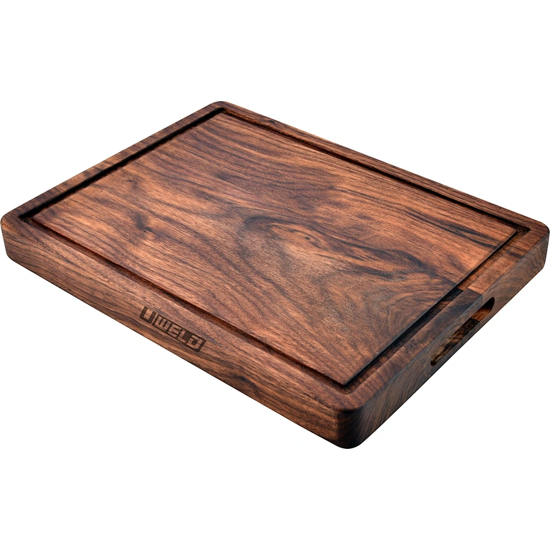 Uweld Kitchens Customized Large Chopping Board Walnut Wood Personalized Cutting Board Juice Groove  Carving Board  16*12