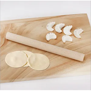 Uweld Kitchens Natural Solid Wood Rolling Pin  Beech Wood Black walnut