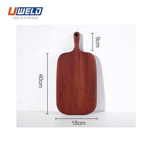 Uweld Kitchens Natural Solid Wood Serving Plate Steak Board Pizza Board Cutting Board  Butcher Block  Beech Wood Black walnut