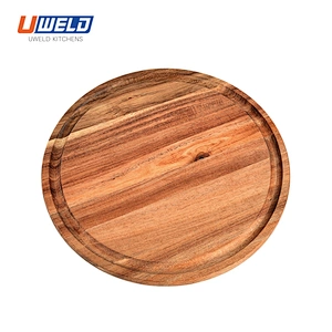 Uweld Kitchens Round Acacia Wood Cutting Board Large Chopping Board