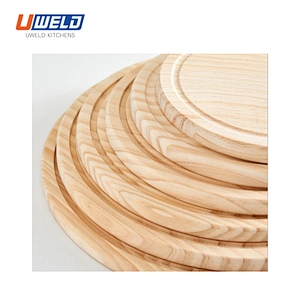 Uweld Kitchens Natural Solid Wood Pizza Serving Plate Wooden Steak Board Pine Wood Black Walnut Serving Trays