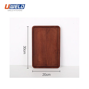 Uweld Kitchens Natural Solid Wood Serving Plate Steak Board Pizza Board Cutting Board  Butcher Block  Beech Wood Black walnut