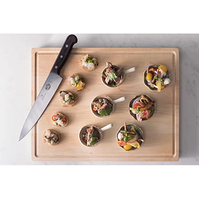 Uweld Kitchens Natural Solid Wood Serving Plate Steak Board Pizza Board Cutting Board  Butcher Block  Beech Wood Black walnut