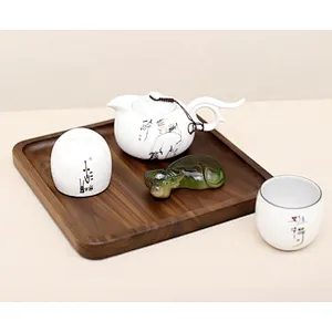 Uweld Kitchens Natural Solid Wood Pizza Serving Plate Wood Serving Plates Black Walnut Serving Trays