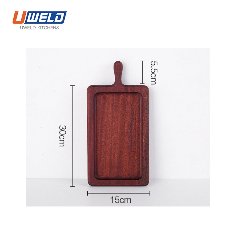Uweld Kitchens Natural Solid Wood Serving Plate Steak Board Pizza Board Cutting Board  Butcher Block  Beech Wood Black walnut