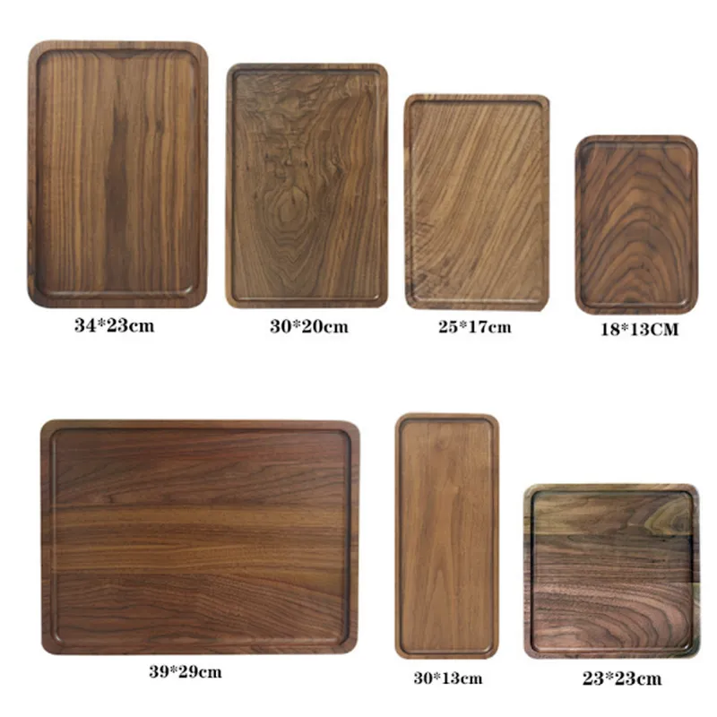 Uweld Kitchens Natural Solid Wood Serving Plate Cutting Board  Butcher Block  Beech Wood Black walnut