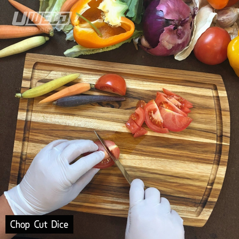 Uweld Kitchens Natural Solid Wood Serving Plate Steak Board Pizza Board Cutting Board  Butcher Block  Beech Wood Black walnut