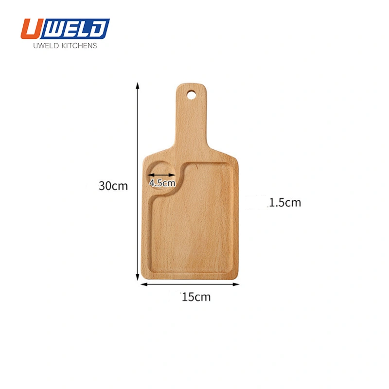 Uweld Kitchens Natural Solid Wood Cheese Cutting Board Serving Plate Steak Board Pizza Board Beech Wood Black walnut