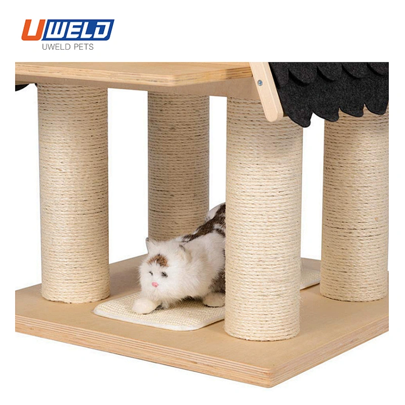 Uweld Large Solid Wood Enclosed Pet House Cat House