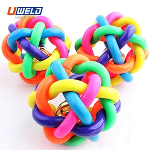 Uweld Colorful Rubber Bell Pet Toy Ball