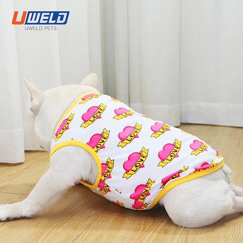 Uweld Summer Thin Heart Print Pet Vest Cloth