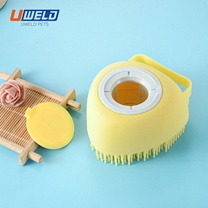 Uweld Pet Silicone Bath Massage Brush Can Be Filled With Liquid