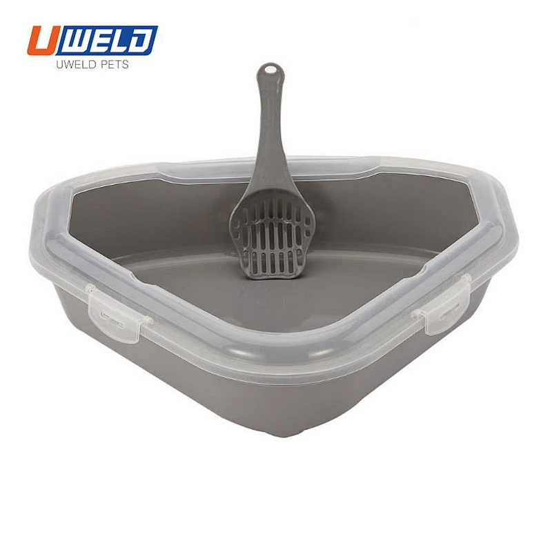 Uweld Triangle Semi-Enclosed Cat Litter Box