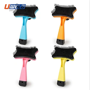 Uweld Push-Board Type Pet Self-Cleaning Comb With Bone Shape