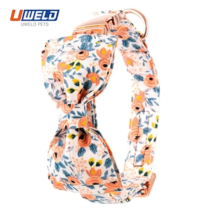 Uweld Cotton Floral Bow Collar For Pet