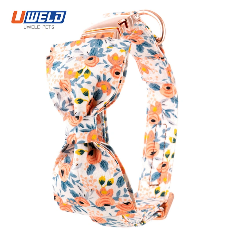 Uweld Cotton Floral Bow Collar For Pet