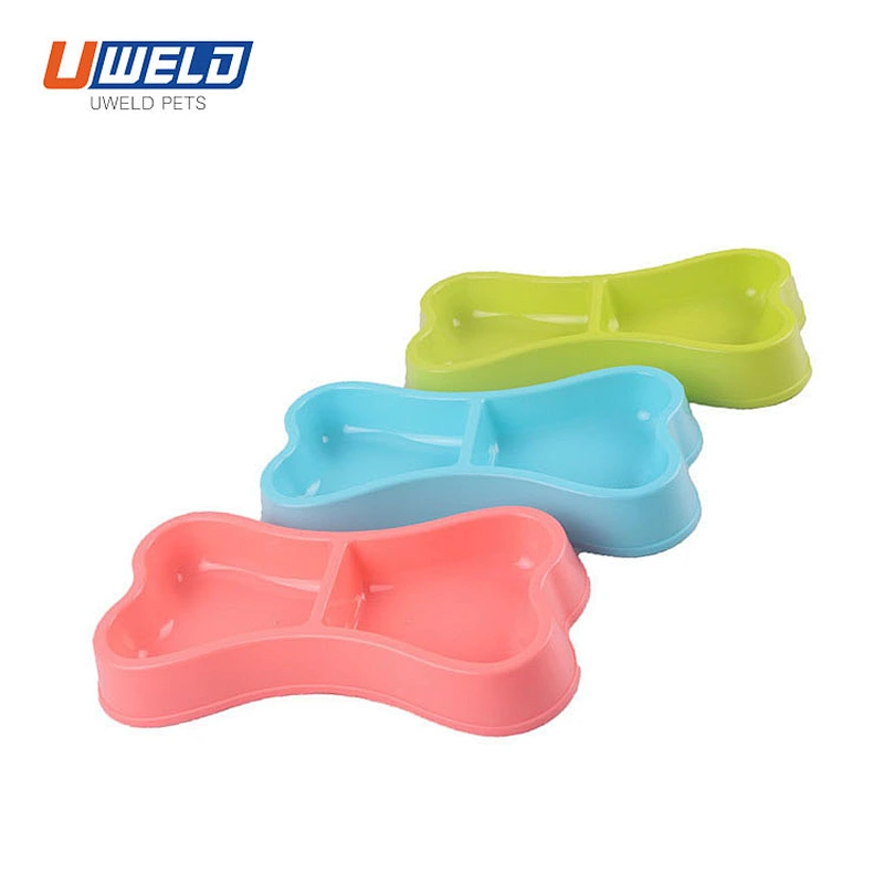 Uweld Bone Shaped Dry And Wet Separate Pet Bowl