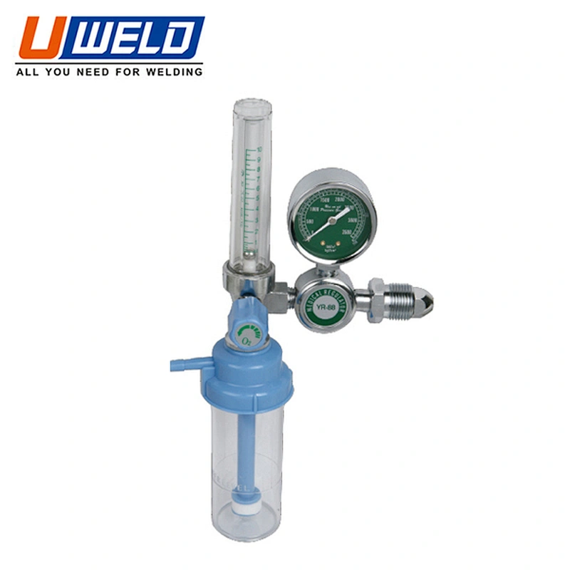 portable medical oxygen regulator flowmeter with humidifier