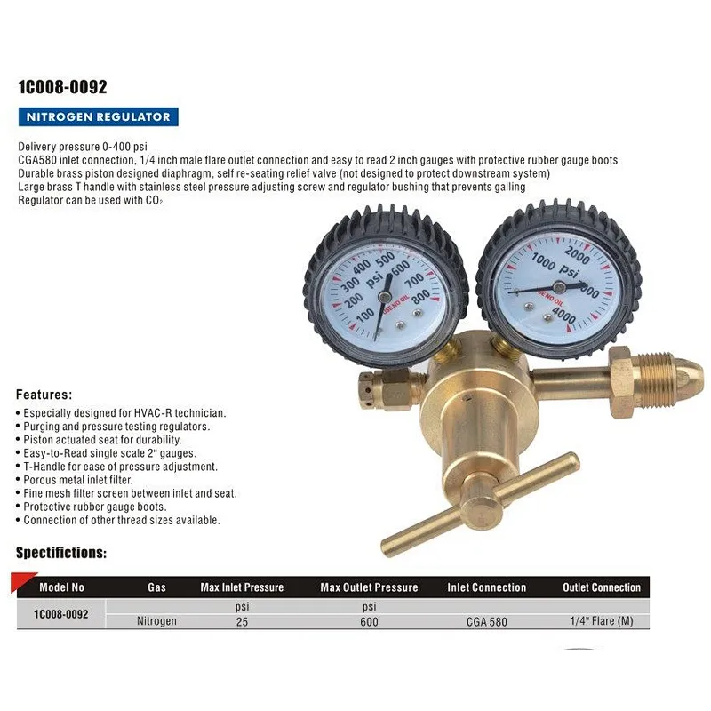 2021 Uweld Amazon Hotting Sell Gas Regulator Nitrogen Regulator for World Market