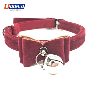 Uweld Flocking Bow Bell Pet Collar