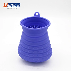 Uweld Silica Gel Pet Massage Foot Washing Cup