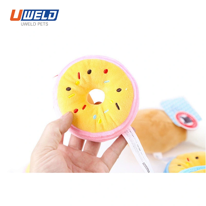 Uweld Doughnut Shaped Sounding Plush Pet Toy