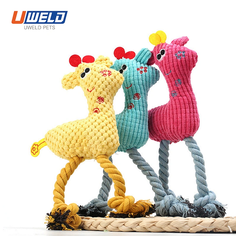 Uweld Deer Shaped Cotton Rope Plush Pet Toy