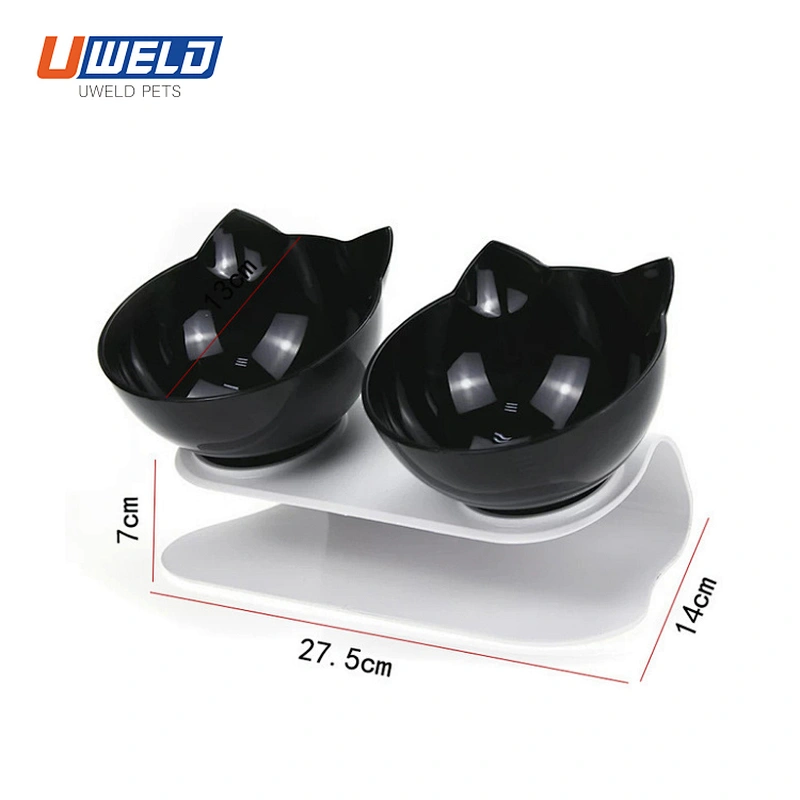 Uweld  Plastic Tilt Pet Drinking Bowl Double Bowl
