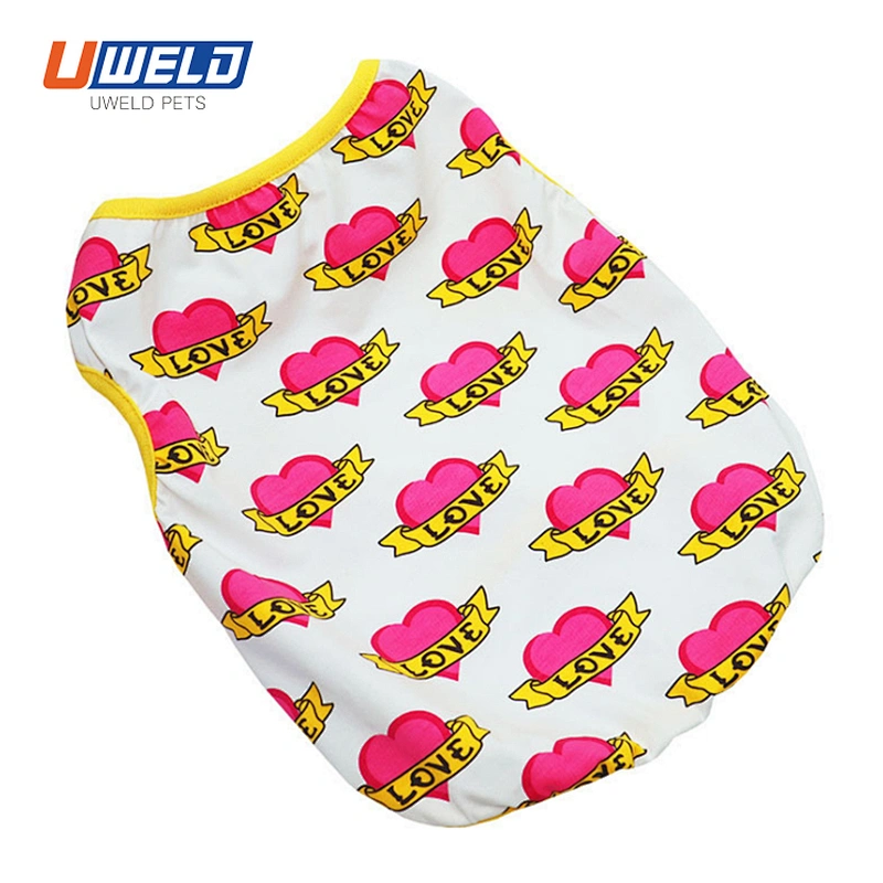 Uweld Summer Thin Heart Print Pet Vest Cloth