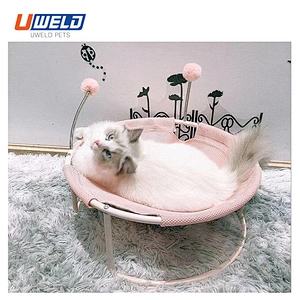 Uweld Removable Pet Iron Frame Bed With Plush Ball Toy