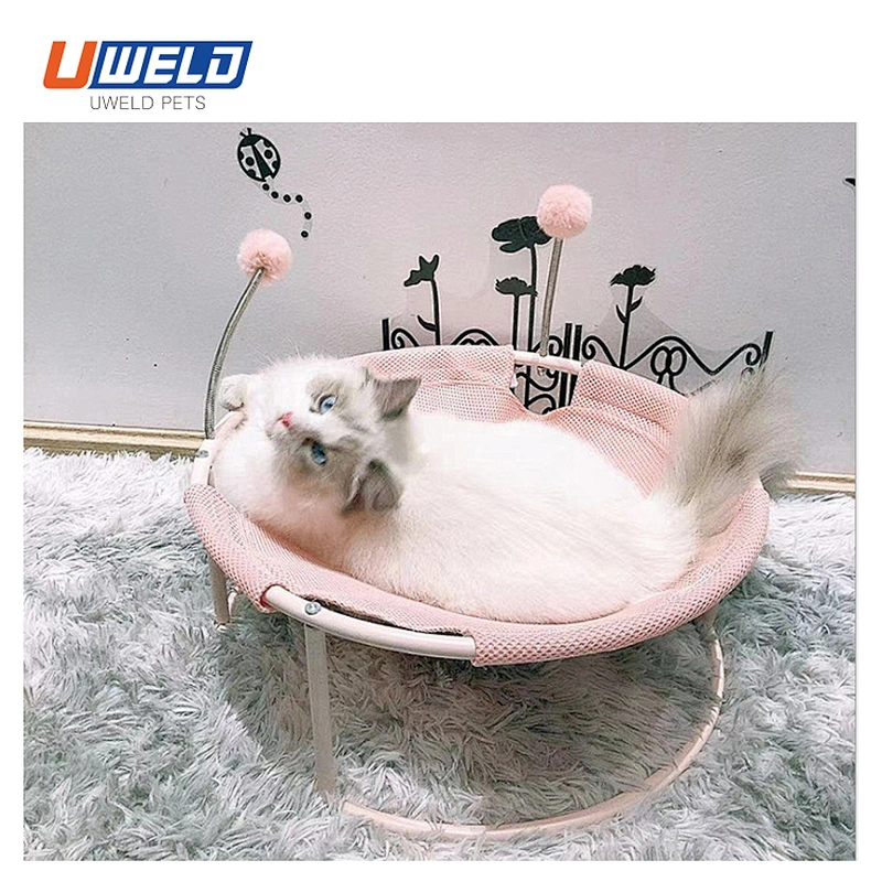 Uweld Removable Pet Iron Frame Bed With Plush Ball Toy