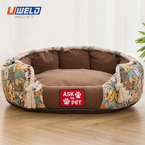 Uweld Printed Canvas Plush Pet House